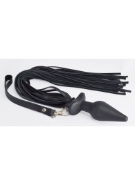 Черная анальная пробка с плетью - Sitabella - купить с доставкой в Керчи