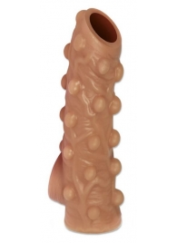 Телесная насадка с бугорками и открытой головкой Nude Sleeve M - 12 см. - KOKOS - в Керчи купить с доставкой