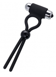 Черное эрекционное лассо Ect с виброэлементом - A-toys - в Керчи купить с доставкой