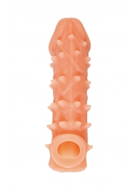 Телесная закрытая насадка с пупырышками Cock Sleeve Size L - 17,6 см. - KOKOS - в Керчи купить с доставкой