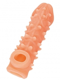 Телесная закрытая насадка с пупырышками Cock Sleeve Size L - 17,6 см. - KOKOS - в Керчи купить с доставкой