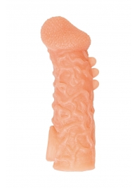 Телесная закрытая насадка с шершавой головкой Cock Sleeve Size M - 15,6 см. - KOKOS - в Керчи купить с доставкой