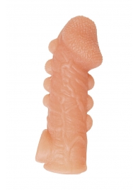 Телесная закрытая насадка с шишечками Cock Sleeve Size L - 17,6 см. - KOKOS - в Керчи купить с доставкой