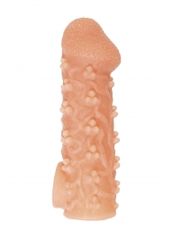 Телесная закрытая насадка с пучками шишечек Cock Sleeve Size L - 17,6 см. - KOKOS - в Керчи купить с доставкой
