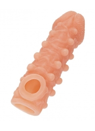 Телесная закрытая насадка с шариками Cock Sleeve Size S - 13,8 см. - KOKOS - в Керчи купить с доставкой