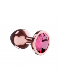 Пробка цвета розового золота с малиновым кристаллом Diamond Ruby Shine S - 7,2 см. - Lola Games - купить с доставкой в Керчи