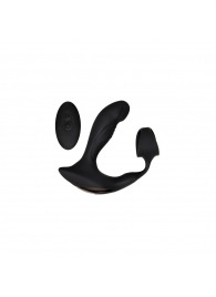 Черный вибромассажер простаты с эрекционным кольцом Strapped   Tapped - Zero Tolerance - в Керчи купить с доставкой