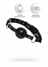 Черный кляп-шар на кожаных ремешках Anonymo - ToyFa - купить с доставкой в Керчи