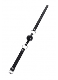 Черный кляп-шар на кожаных ремешках Anonymo - ToyFa - купить с доставкой в Керчи