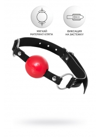 Красный кляп-шар на черных ремешках Anonymo - ToyFa - купить с доставкой в Керчи