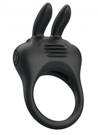 Черное эрекционное кольцо с вибрацией Davion - Baile - в Керчи купить с доставкой