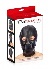 Маска-шлем с прорезями для глаз и регулируемым кляпом - Fetish Tentation - купить с доставкой в Керчи