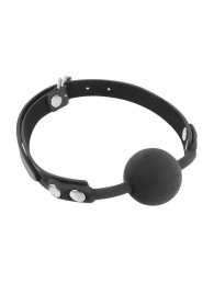 Черный силиконовый кляп-шарик на ремешках - Fetish Tentation - купить с доставкой в Керчи