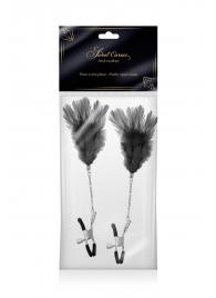 Зажимы для сосков с черными перьями Sweet Caress Feather Nipple Clumps - Sweet Caress - купить с доставкой в Керчи