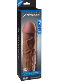 Коричневая насадка Mega 2  Extension - 20,3 см. - Pipedream - в Керчи купить с доставкой