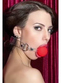 Красный силиконовый кляп-шар на прозрачных ремешках - ToyFa - купить с доставкой в Керчи