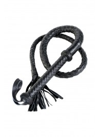 Длинный кожаный кнут с хлопушками на конце - ToyFa - купить с доставкой в Керчи