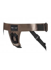 Бронзовый пояс для насадок Curious Harness - Strap-on-me - купить с доставкой в Керчи
