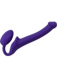 Фиолетовый безремневой страпон Silicone Bendable Strap-On - size S - Strap-on-me - купить с доставкой в Керчи