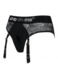 Черные трусики для насадок Diva Lingerie Harness - size S - Strap-on-me - купить с доставкой в Керчи