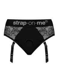 Черные трусики для насадок Diva Lingerie Harness - size S - Strap-on-me - купить с доставкой в Керчи
