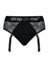 Черные трусики для насадок Diva Lingerie Harness - size M - Strap-on-me - купить с доставкой в Керчи