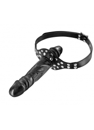 Черный кляп-фаллоимитатор Double Penis Gag - Fetish Tentation - купить с доставкой в Керчи