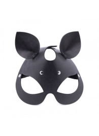 Черная кожаная маска  Кошка  с маленькими ушками - Crazy Handmade - купить с доставкой в Керчи