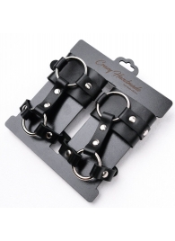 Черные наручники с креплением на кисть руки - Crazy Handmade - купить с доставкой в Керчи