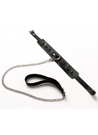 Черный ошейник с шипами и поводком - Crazy Handmade - купить с доставкой в Керчи