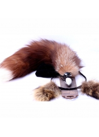 Игровой комплект: серебристая анальная пробка с пушистым хвостом и ободок-ушки - Crazy Handmade - купить с доставкой в Керчи