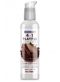 Массажный гель 4-в-1 Chocolate Sensation с ароматом шоколада - 118 мл. - Swiss navy - купить с доставкой в Керчи