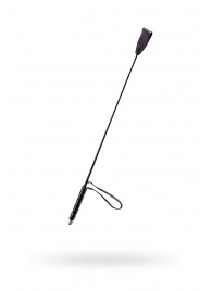 Чёрный стек с кожаной ручкой - 58 см. - Sitabella - купить с доставкой в Керчи