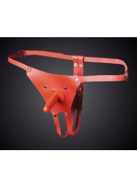 Красные кожаные универсальные трусики со штырьком для насадок - Sitabella - купить с доставкой в Керчи