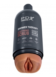 Мастурбатор-вагина цвета карамели Shower Therapy Soothing Scrub - Pipedream - в Керчи купить с доставкой