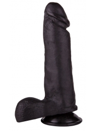 Чёрный дилдо на присоске - 19 см. - LOVETOY (А-Полимер)