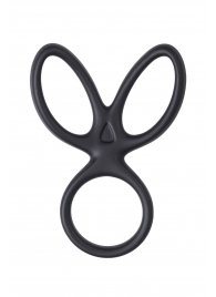 Черное тройное кольцо на пенис Kraken - A-toys - в Керчи купить с доставкой