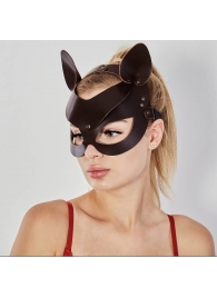Коричневая кожаная маска  Кошечка - Sitabella - купить с доставкой в Керчи
