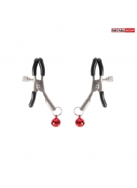 Серебристые зажимы на соски с шариками - Notabu - купить с доставкой в Керчи