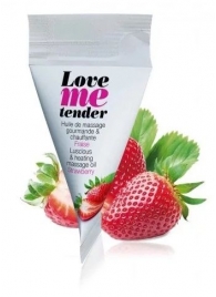 Съедобное согревающее массажное масло Love Me Tender Strawberry с ароматом клубники - 10 мл. - Love to Love - купить с доставкой в Керчи