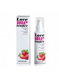 Съедобное согревающее массажное масло Love Me Tender Strawberry с ароматом клубники - 100 мл. - Love to Love - купить с доставкой в Керчи