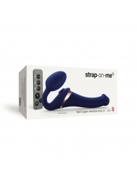 Синий безремневой страпон Multi Orgasm Size S с клиторальной стимуляцией - Strap-on-me - купить с доставкой в Керчи