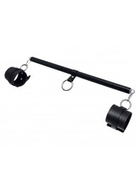 Черная распорка для ног с кожаными манжетами - Pecado - купить с доставкой в Керчи