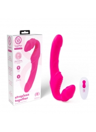 Розовый безремневой страпон на радиоуправлении Strapless Together - 22 см. - Together Toy - купить с доставкой в Керчи