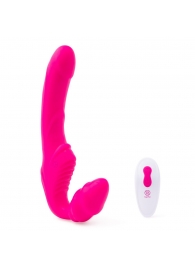 Розовый безремневой страпон на радиоуправлении Strapless Together - 22 см. - Together Toy - купить с доставкой в Керчи
