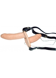 Телесный женский страпон с вагинальной пробкой Strap-On Duo - 15 см. - Orion - купить с доставкой в Керчи
