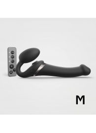Черный безремневой страпон Multi Orgasm Size M с клиторальной стимуляцией - Strap-on-me - купить с доставкой в Керчи