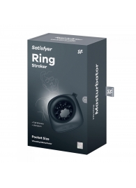 Черный мужской вибромассажер Ring Stroker - Satisfyer - в Керчи купить с доставкой