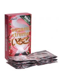 Презервативы Sagami Xtreme Strawberry c ароматом клубники - 10 шт. - Sagami - купить с доставкой в Керчи