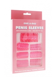 Набор из 7 розовых насадок на пенис ONE-A-DAY PENIS SLEEVES PINK - Seven Creations - в Керчи купить с доставкой